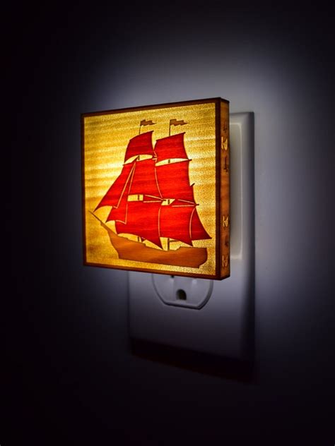 Pirate Ship-Night Light-Nautical nursery Nautical decor Beach