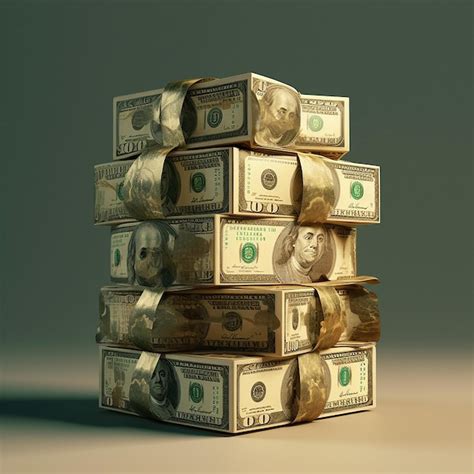 Premium AI Image | A stack of 100 dollar bills is stacked on top of ...