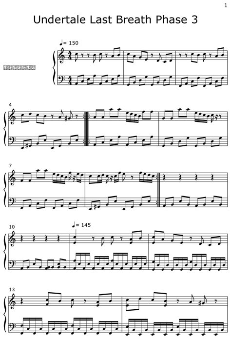 Undertale Last Breath Phase 3 - Sheet music for Piano