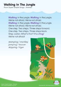 Walking In The Jungle Lyrics Poster - Super Simple