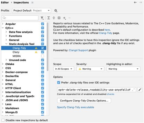 Clang-Tidy integration | CLion Documentation