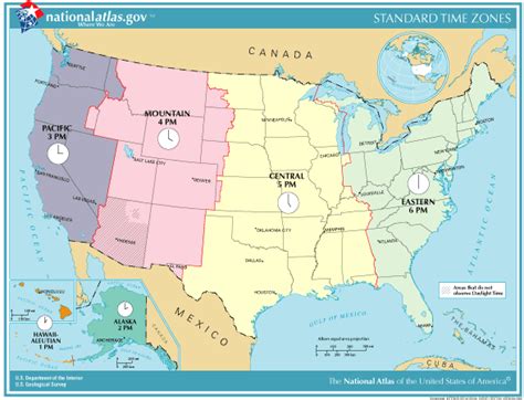 United States Time Zones Map | Carte des fuseaux horaires, Fuseau horaire, Décalage horaire