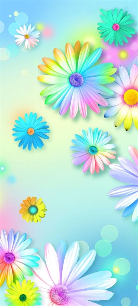 Colorful streamer daisy | Flower phone wallpaper, Pretty wallpaper ...