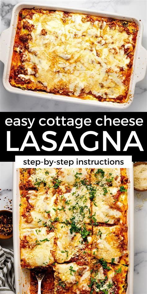 The Easiest Cottage Cheese Lasagna | Recipe | Easy lasagna recipe ...