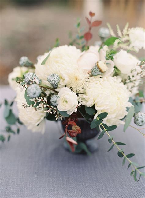 Arrangement of Eucalyptus, Proteas and Ivory Chrysanthemums | Flower ...