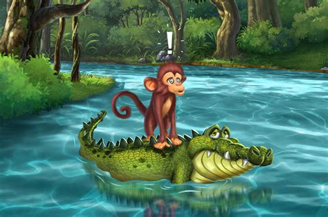 English | The Monkey and the Crocodile | WorldStories