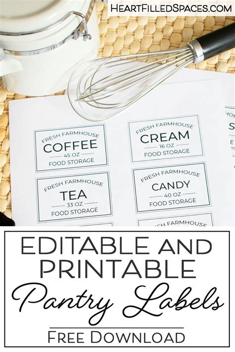 Free Printable Editable Pantry Labels