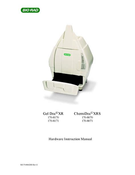 BioRad Gel Doc XR Hardware Instruction Manual | Golden BioMed