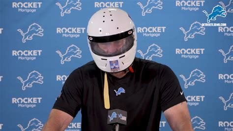 LOOK: Lions' Dan Campbell wears racing helmet to press conference, will ...