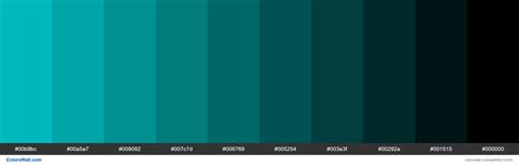 Shades Of Dark Turquoise #00ced1 Hex Color #00b9bc, #00a5a7, #009092 BC9