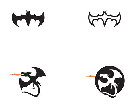 Bat black logo template white background icons app 579340 Vector Art at ...