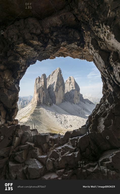 View from war tunnel, via ferrata to the Paternkofel, north walls of ...