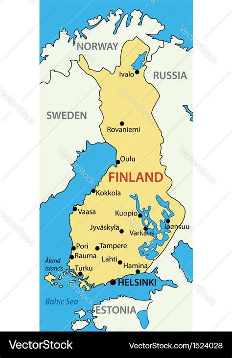 Republic of finland - map Royalty Free Vector Image