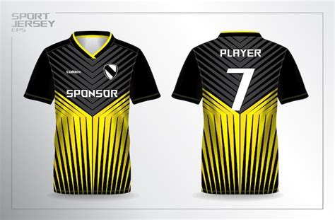 Premium Vector | Black and yellow sport jersey for football and soccer ...