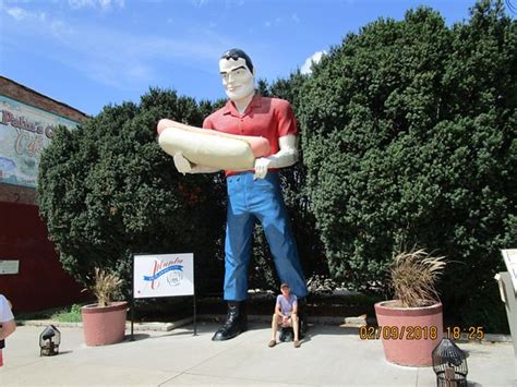 It's a giant statue of a dude with a hot dog...what more could you want ...