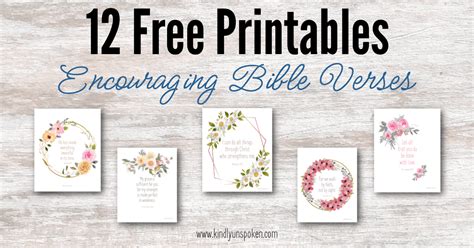 12 Encouraging Free Printable Bible Verses - Kindly Unspoken