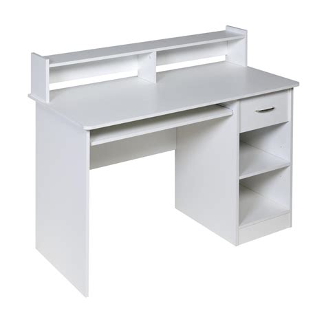 OneSpace Essential White Computer Desk Hutch with Pull-Out Keyboard-50 ...