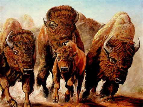 "Running Buffalo" Oil Painting by Ruanna Shadd a' Dann'l | Flickr