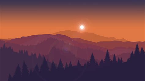 Sunset Minimal Landscape 4K Wallpapers | HD Wallpapers | ID #27886