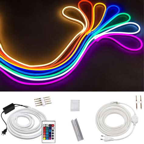 LED Strip RGB Neon Flex Rope Light Waterproof IP68 Mini LED Tape 220V 110V TV Dimmer Flexible ...