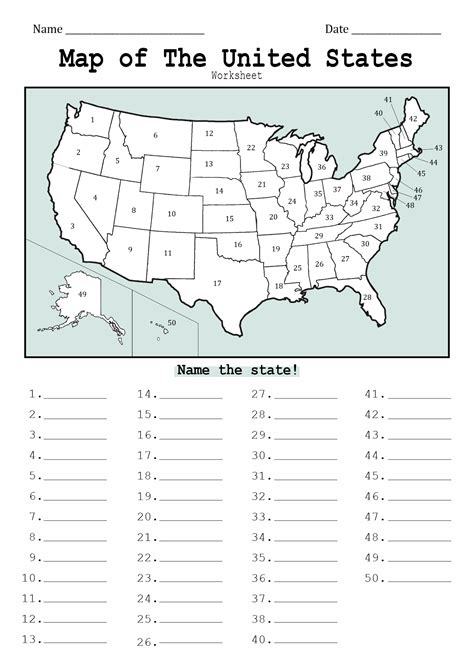 Printable 50 States And Capitals Map