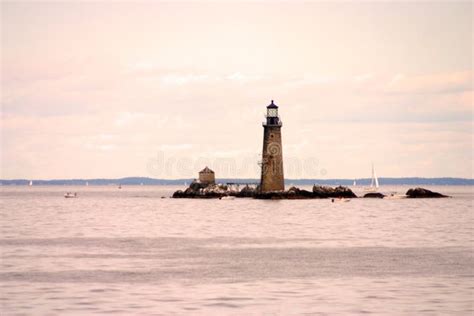 Boston Harbor Lighthouse is the Oldest Lighthouse in New England Stock Image - Image of ...