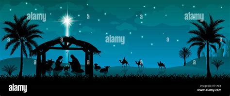 Scene of the Nativity of Jesus Christ. Christmas, the scene of ...