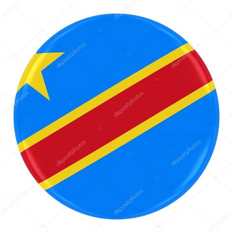 Congolese Flag Badge - Flag of DR Congo Button Isolated on White Stock ...