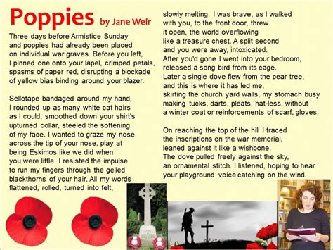 Poppies read by Jane Weir (AQA Conflict Anthology) || Ideas and inspiration for the teaching of ...