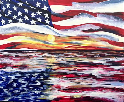 American Flag, American Flag Painting, Usa Art, American Flag Art, Original Painting, Red White ...