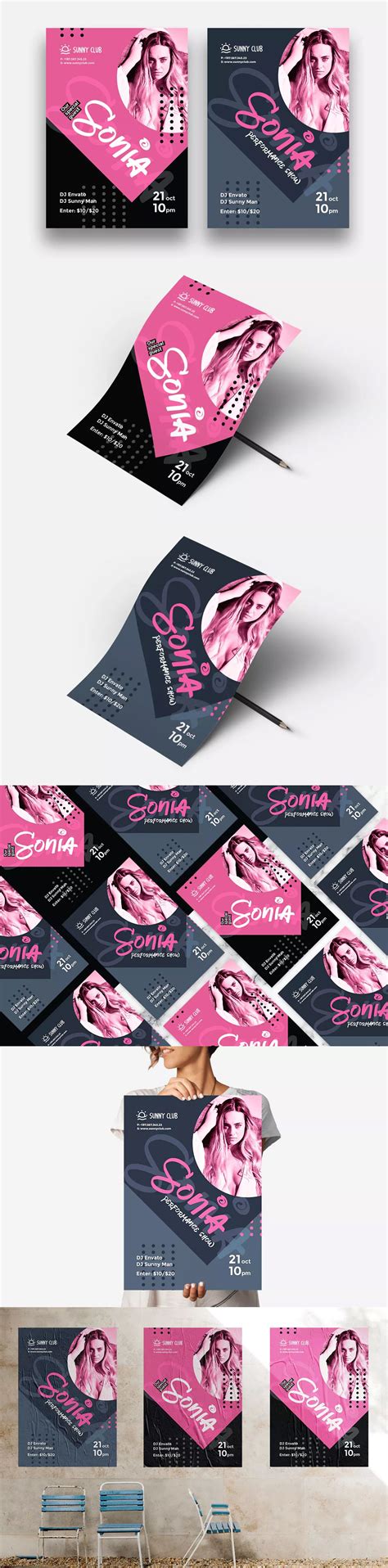 DJ Sonia Party Flyer / Poster Template AI, EPS - A3, A4 and A5 Dj Party, Party Flyer, Flyer ...