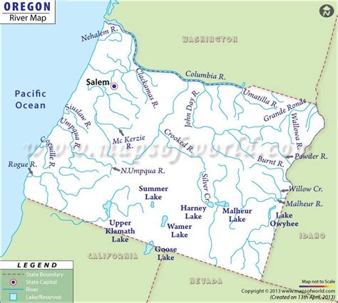 Oregon Rivers Map, Rivers in Oregon | Oregon camping, Arizona hiking ...