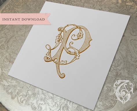 Vintage Wedding Monogram LP PL Digital Download L P - Etsy