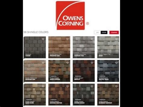 Owens Corning Roof Shingle colors - YouTube