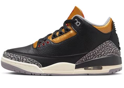 Air Jordan 3 Retro Black Cement Gold (W) | DROPJUST.COM