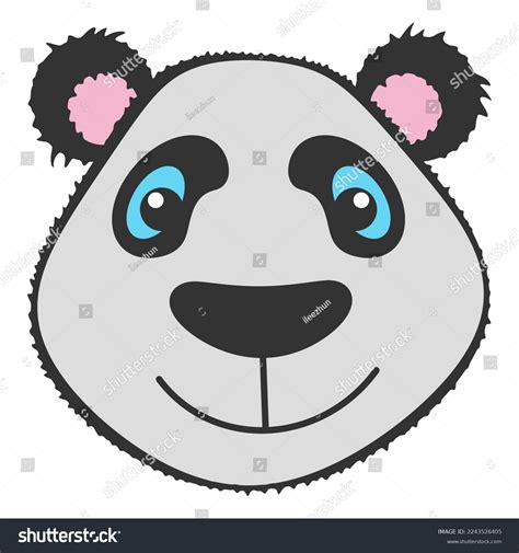 Panda Face Clip Art Isolated Over Stock Illustration 2243526405 ...