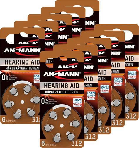 ANSMANN Hearing Aid Batteries Size 312 Brown Zinc Air: Amazon.co.uk: Electronics