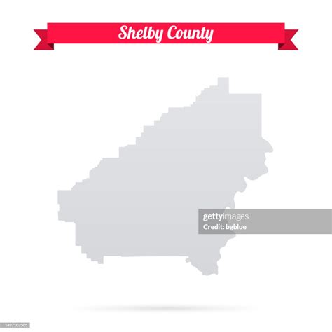 Shelby County Alabama Map On White Background With Red Banner High-Res ...