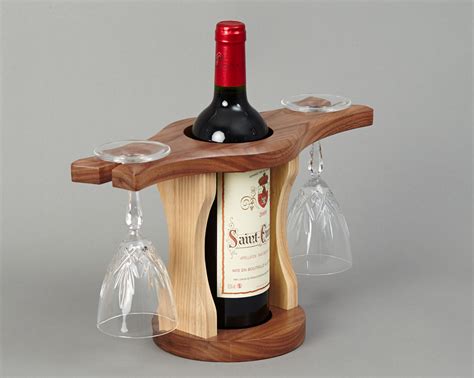 Wooden Wine and Glass Holder | Beveledge