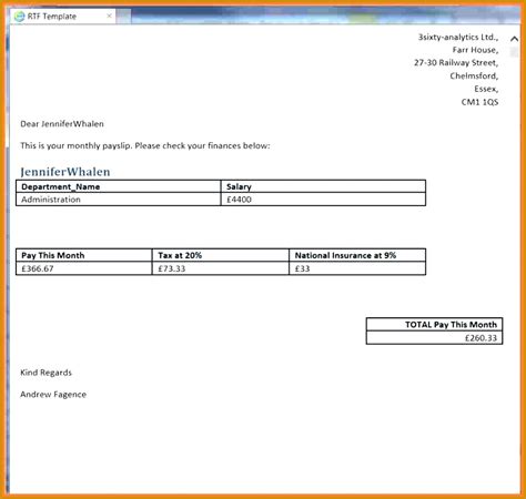 4 Payslip Template | FabTemplatez