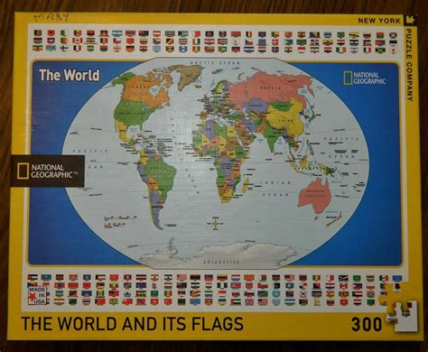 The World Map and Its Flags - Jigsaw Puzzle, National Geographic, 300 pieces | #2074877581