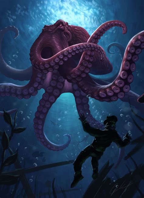 Octopus of the Deep by Gallardose on DeviantArt | Sea creatures art, Kraken art, Octopus art