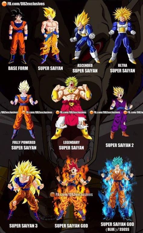 Different levels of Super Sayain | Imagenes de goku, Personajes de dragon ball, Memes de los ...