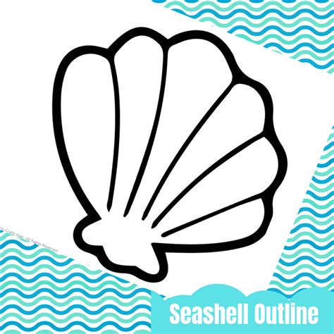 Seashell Outline Version 1 - Arty Crafty Kids