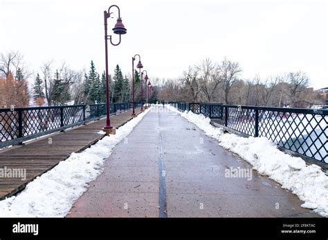 Winter along the Calgary Elbow River Pathway, 1st. and Elbow River SW ...