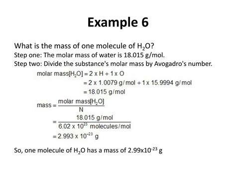 Molar mass of water - pastorsongs