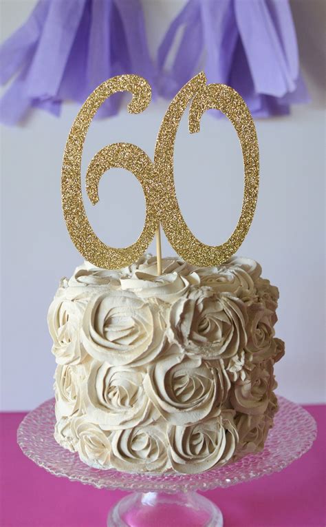 Glitter 60 Cake Topper 60th Birthday Cake 60 Years Loved - Etsy | 60th birthday cake toppers ...