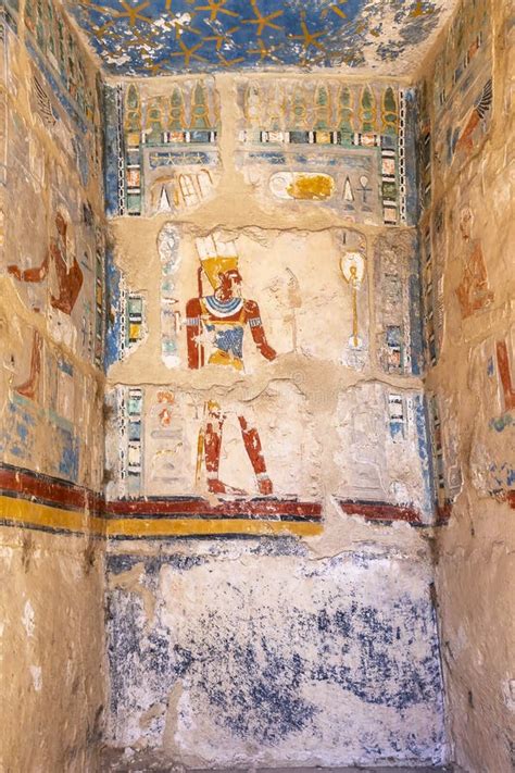 Hieroglyphs on the Wall in King Tut`s Tomb in the Valley of Kings in ...