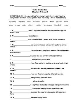 History Alive: The Ancient World Test for Chapters 7, 8, 9 by Melissa ...