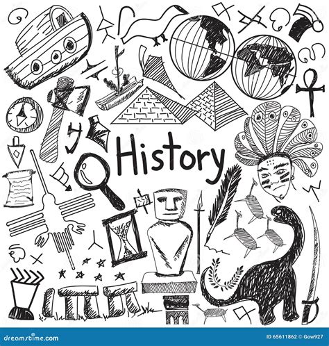 History Education Subject Handwriting Doodle Icon Vector Illustration | CartoonDealer.com #65611862